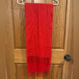 Allen Solly Vintage Red 100% Virgin Cashmere Fringe Scarf